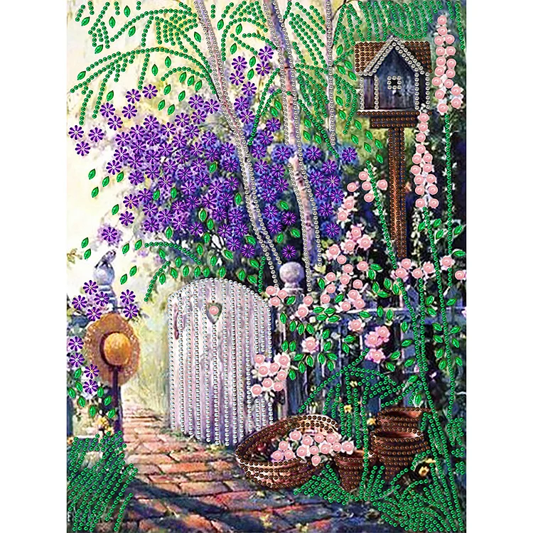 Partial Special-Shaped Diamond Painting - Garden 30*40CM