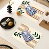 2Pcs Artistic Pattern Diamond Painting Placemat DIY Art Placemat for Table Decor