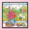 (Counted/Stamped) 14CT Vase On Windowsill-Cross Stitch 29*29cm/11.42*11.42in(Brand)