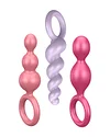 SATISFYER SILICONE PLUGS, SET OF 3 - MULTI - 5.3 INCH