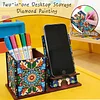 Multifunctional Handmade Wood Diamond Painting Phone/pen Holder& Storage Box Table Ornament Kits
