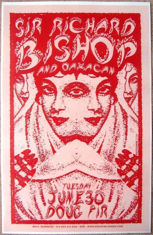 SIR RICHARD BISHOP 2009 Gig POSTER Portland Oregon Concert