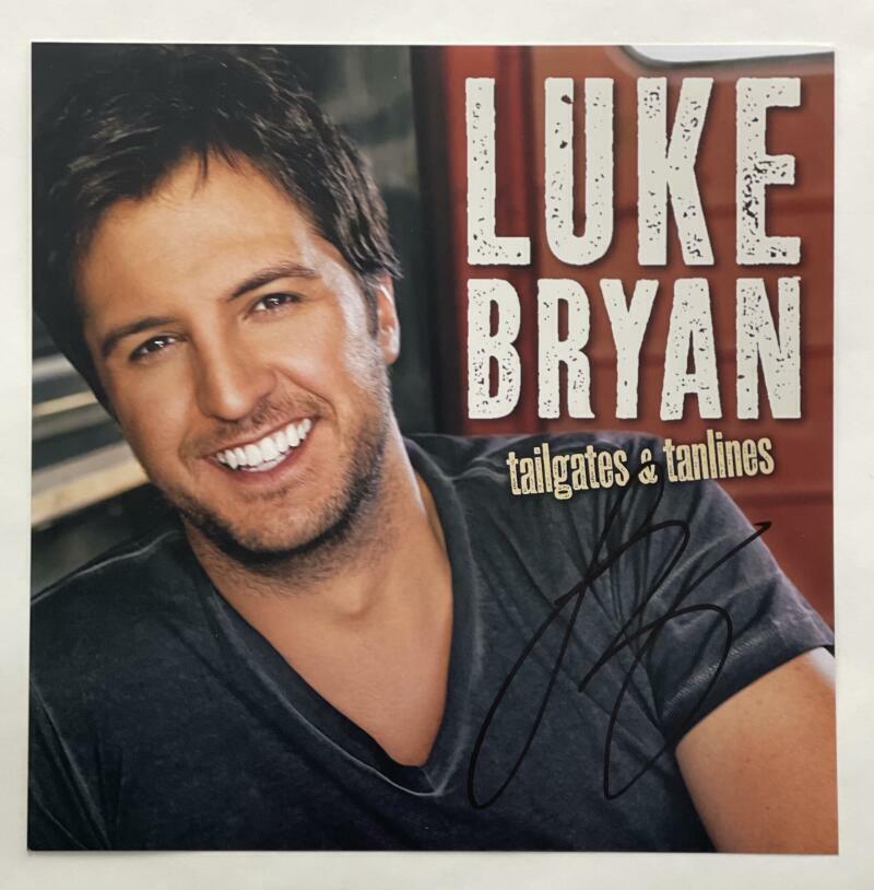 LUKE BRYAN SIGNED AUTOGRAPH 12X12 ALBUM FLAT - TAILGATES & TANLINES W/ BECKETT