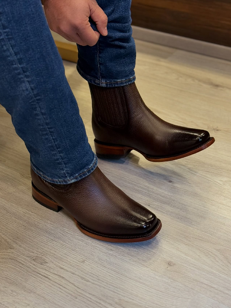 Slip-on High-top Leather Boots