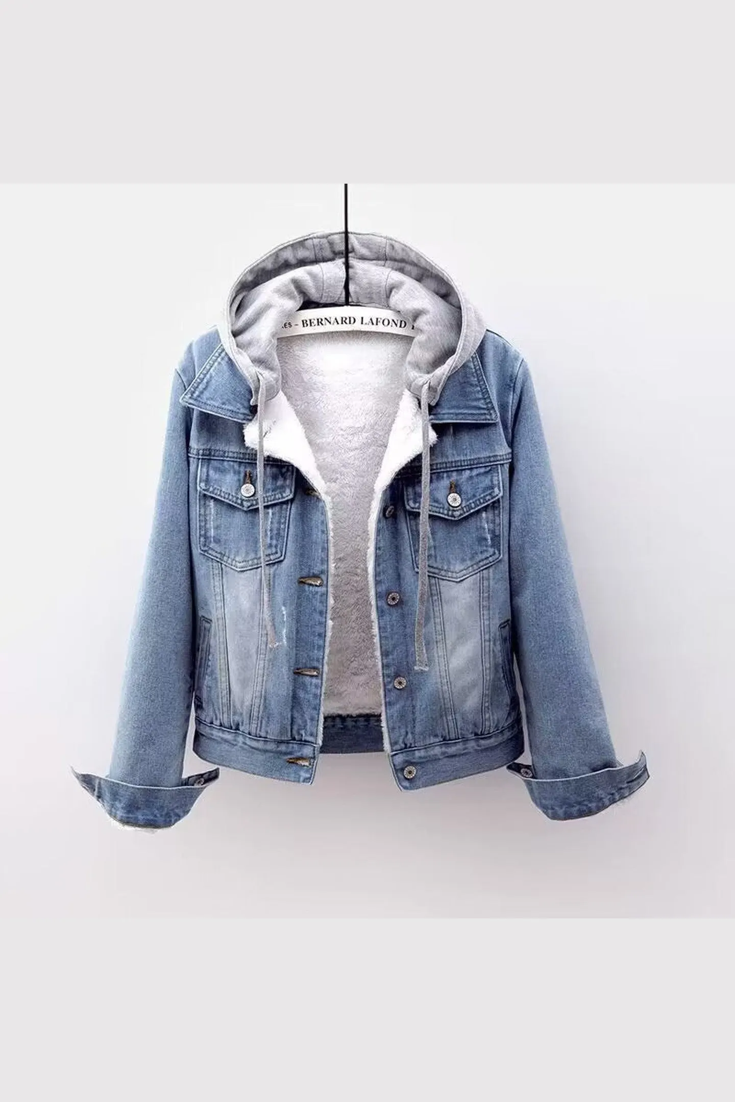Women's Sherpa-Lined Denim Jacket &ndash; Hooded Trucker for Cold Days