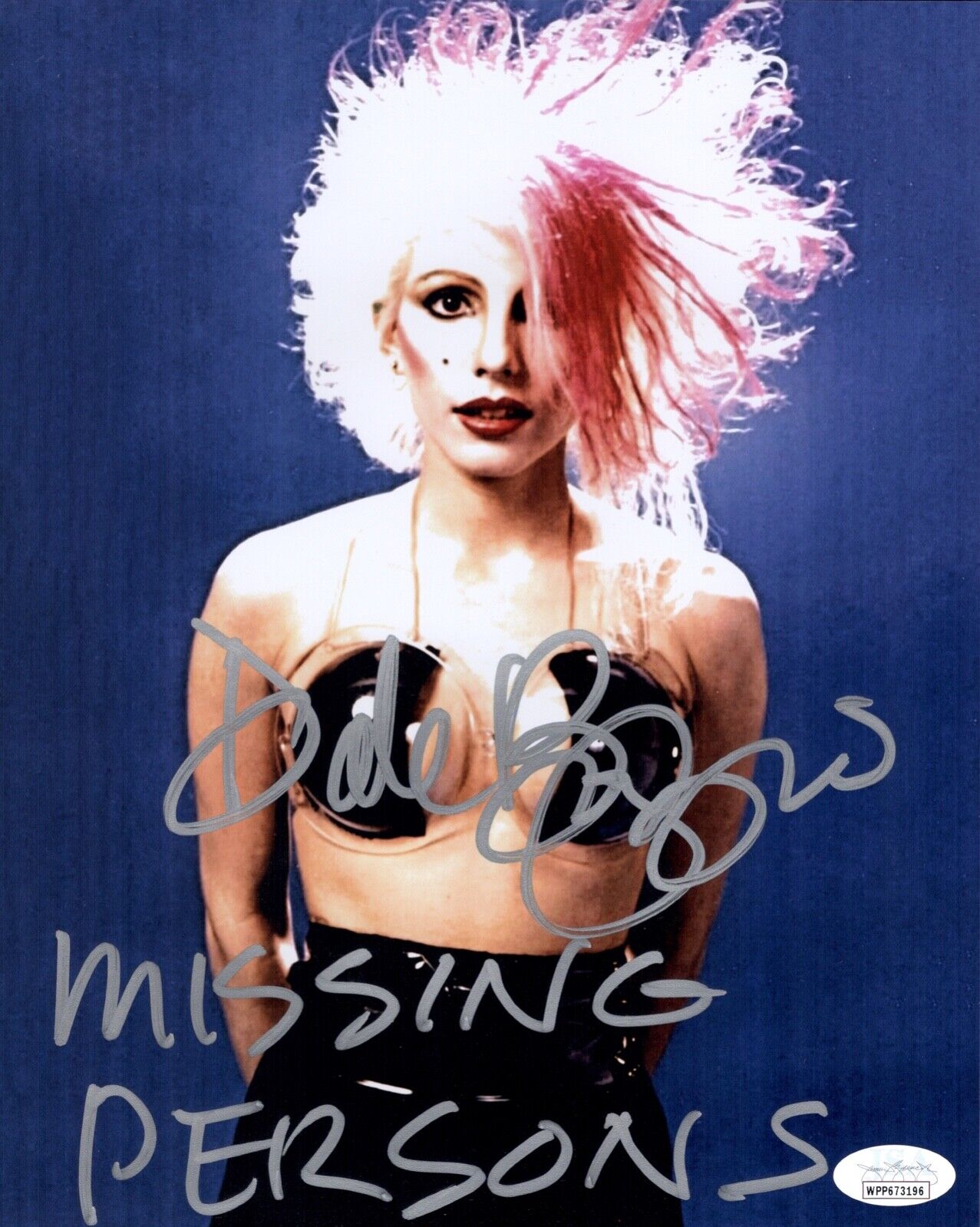 DALE BOZZIO Signed 8x10 Photo Poster painting MISSING PERSONS Lead Singer Autograph JSA COA WPP