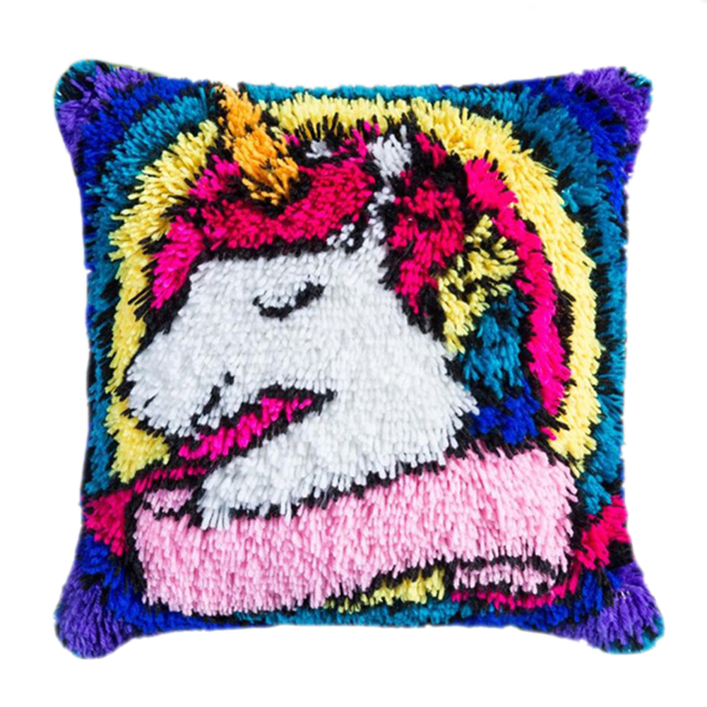 

Cute Horse-Latch Hook Counted 3D Pillowcase Cross Stitch, 501 Original