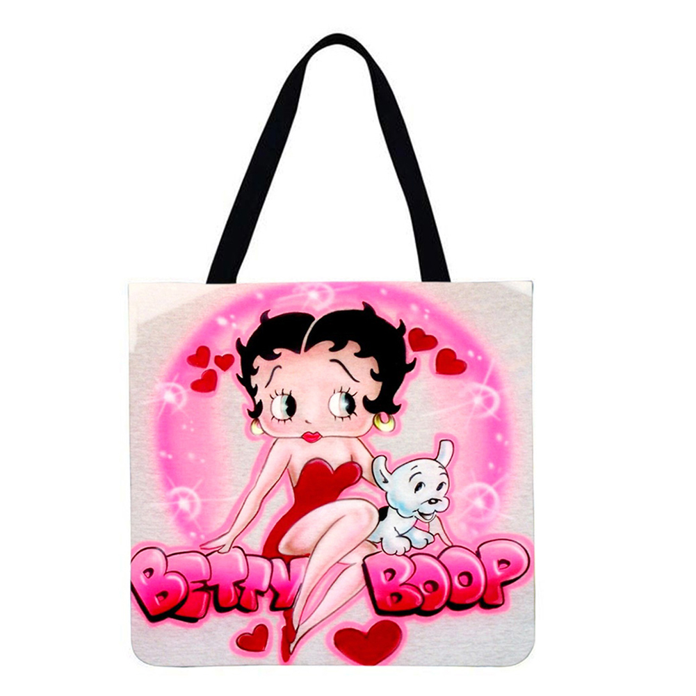 Cartoon Girl 40*40cm linen tote bag