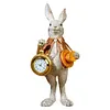 Easter Bunny Figurine with Top Hat and Pocket Watch Cute Small Bunny Table Clock for Spring Home Table Decor Party Supplies Gifts