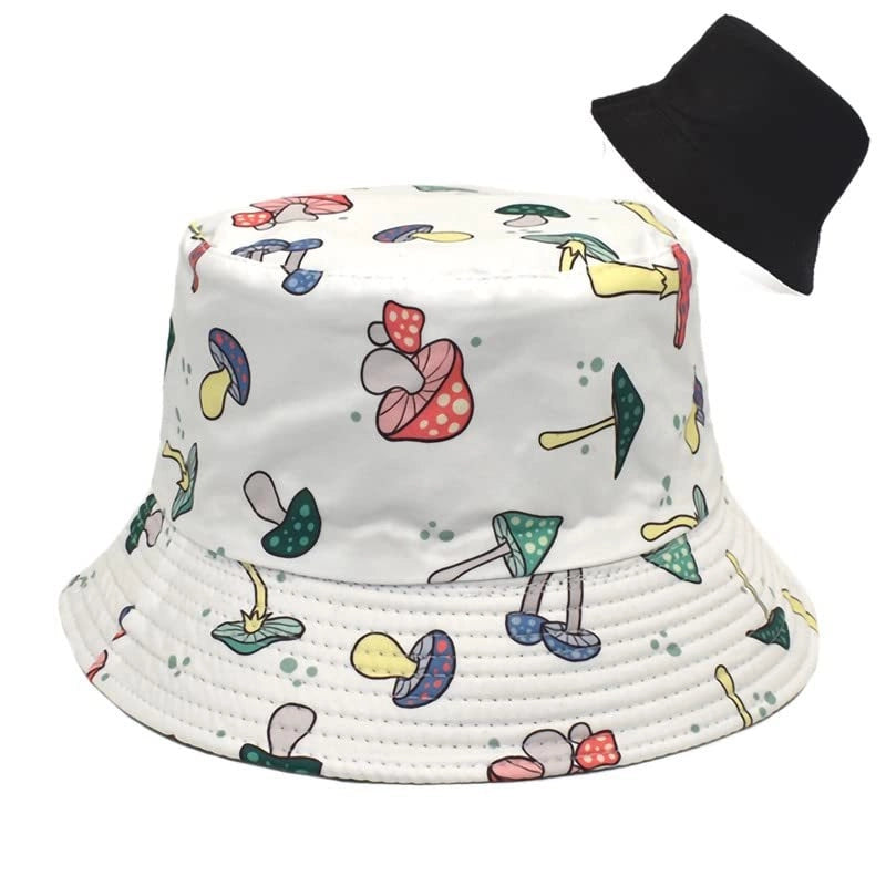 Printed Double-sided Foldable Fisherman Hat Women’s Summer Travel Sunshade Sun Protection Pot Hat For Men