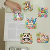 (US Only)6pcs 2D Flat Hello Summer DIY Diamond Painting Fridge Magnets for Home Decor