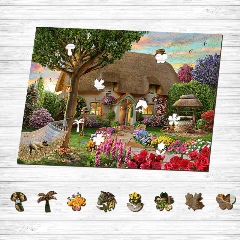 Jeffpuzzle™-JEFFPUZZLE™ Vacation House Wooden Puzzle