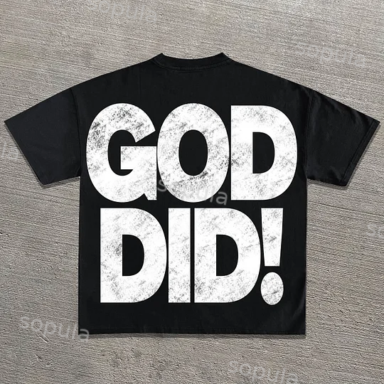 Vintage God's Death God Did Graphic 100% Cotton Short Sleeve T-shirt - Sopula｜Premium Graphic Tees & Graphic Clothing