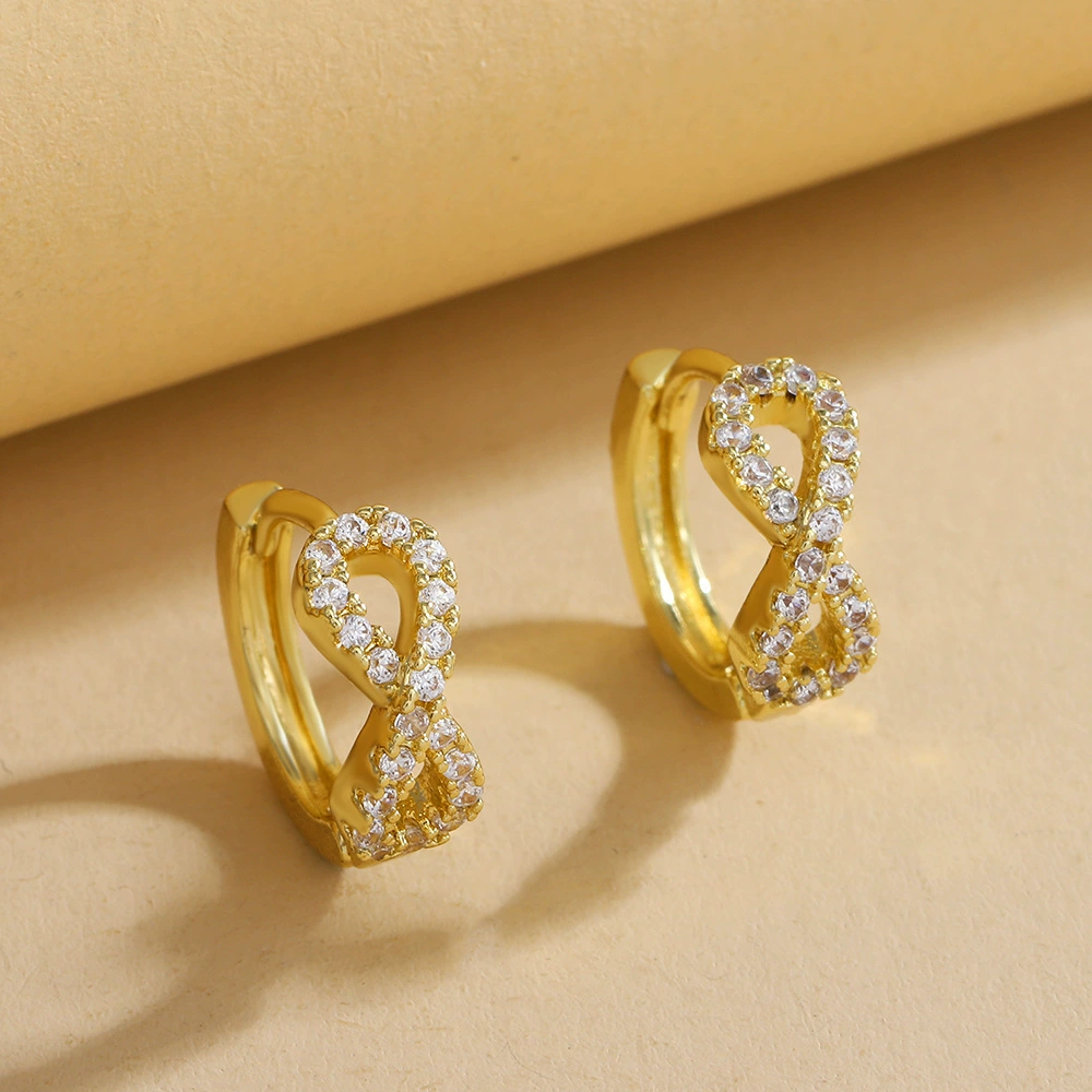 Infinity Symbol Number 8 Zirconia Earrings