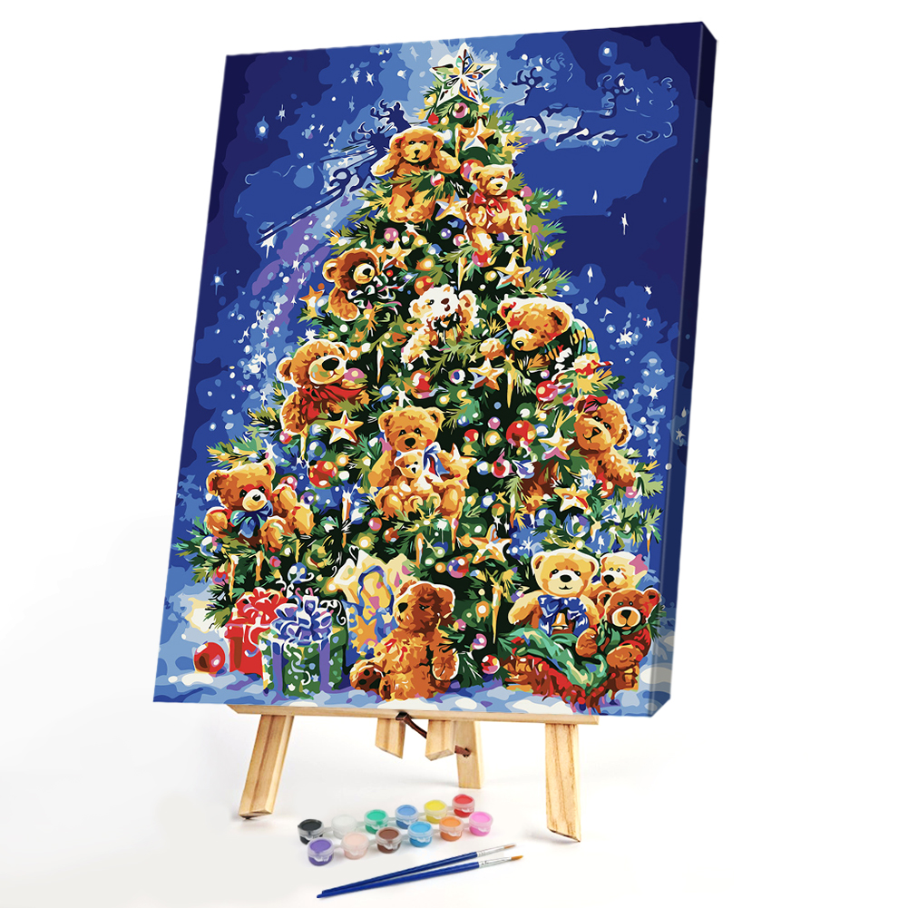 

40*50cm - Paint By Numbers - Christmas Tree Bear, 501 Original