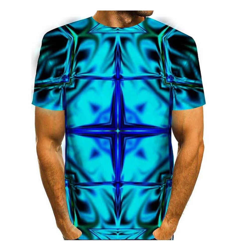 3D Graphic Short Sleeve Shirts Ice