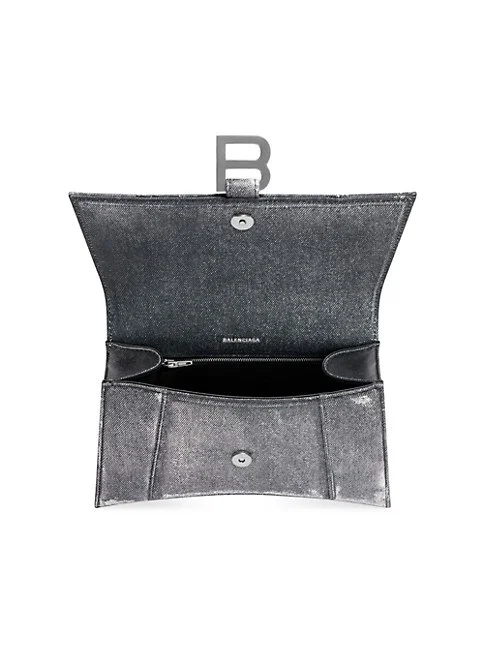 Balenciaga Hourglass Small Handbag in Printed Denim
