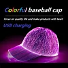 Fiber Optic Hat LED Hat with 7 Colors Glow EDC Baseball Cap USB Rechargeable Glow Hat, Party LED Christmas Hat Halloween Hat
