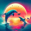 (40*40cm)Dolphin - Full Round Drill Diamond Painting
