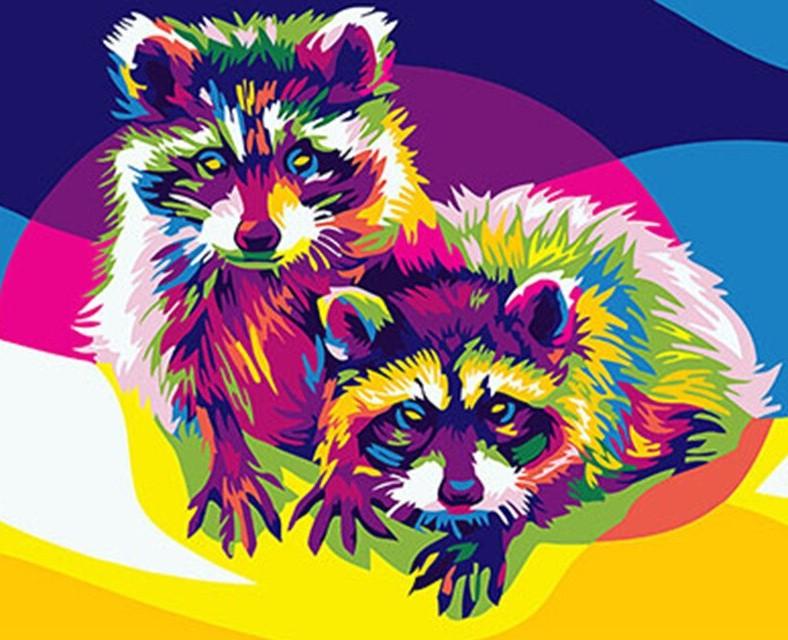 

Colorful Raccoon – Paint By Numbers - 40*50CM, 501 Original