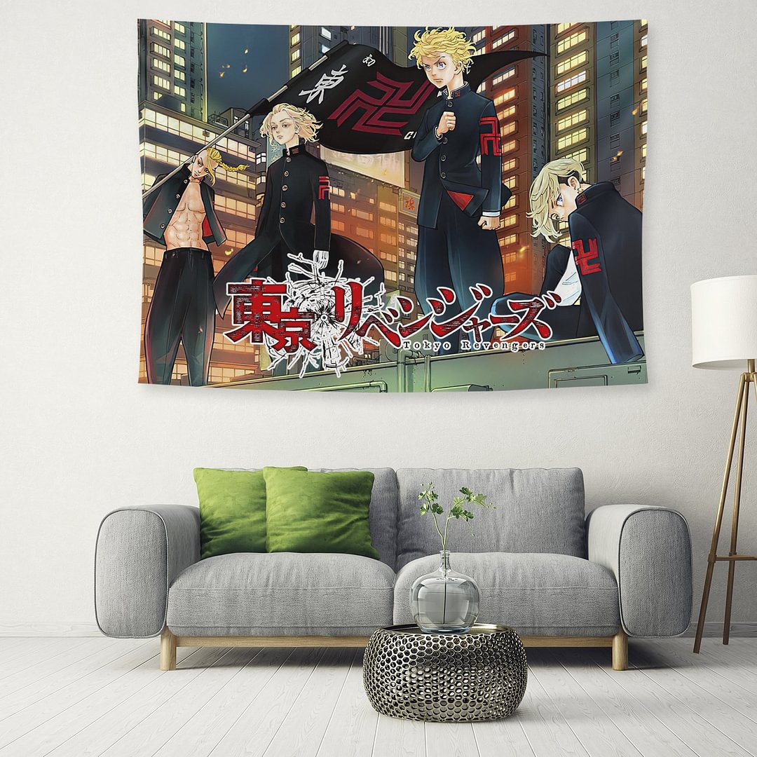 Tokyo Revengers Tapestry Wall Hanging Background Fabric Painting Tapestry Bedroom Living Room Decoration
