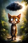 Luxury AB Velvet Diamond Painting Kit - Lost Kitten