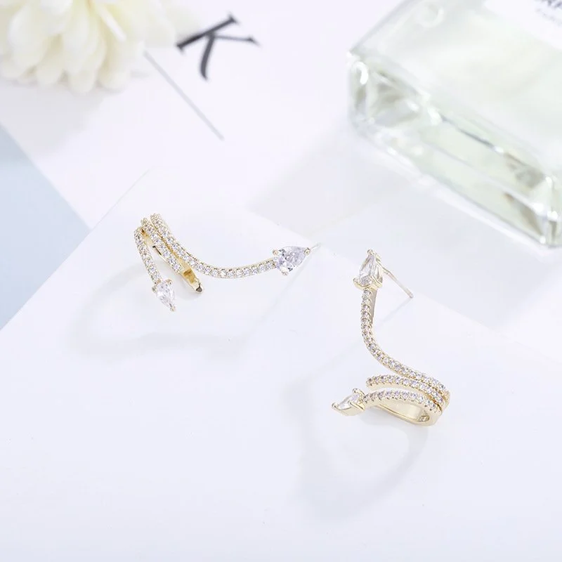 Serpentine Zirconia Studded Earrings