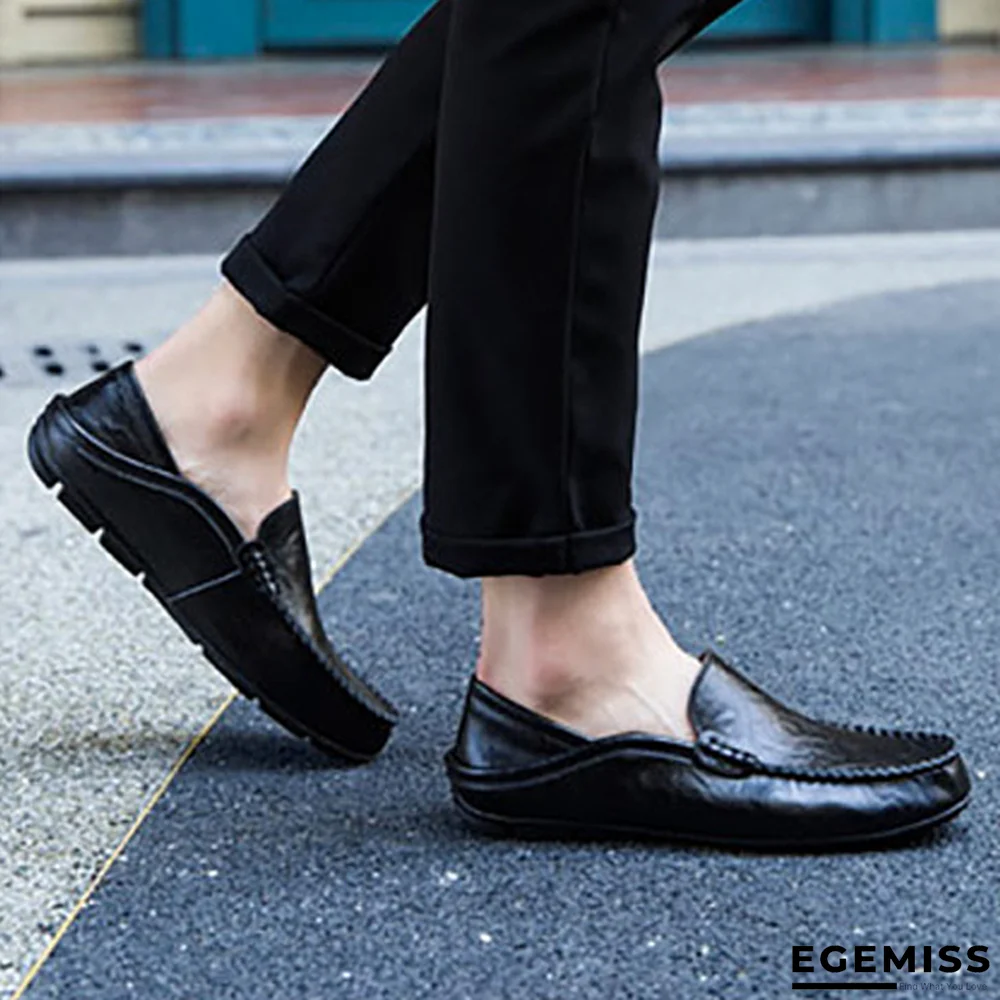 Men's Genuine Leather Loafers Casual Flat Shoes | EGEMISS