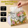 (24cm)Diamond Art Tissue Box DIY PU Napkin Cover for Home Decoration(Plant)