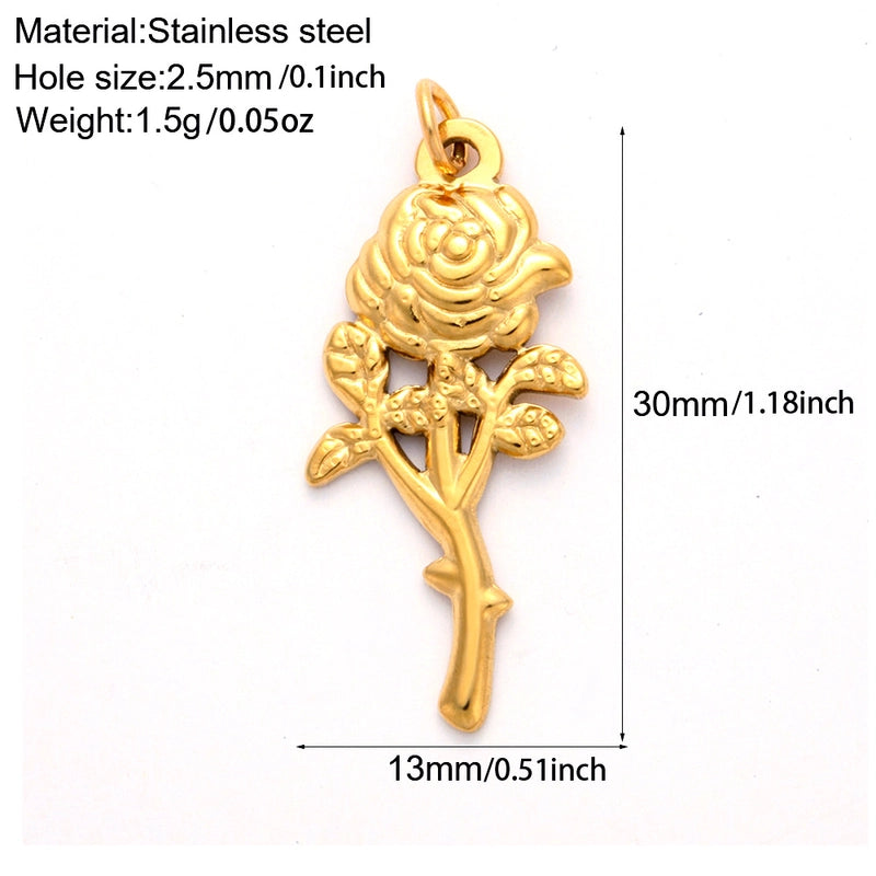 1 Piece 304 Stainless Steel Sunflower Compass Shark Pendant Jewelry Accessories