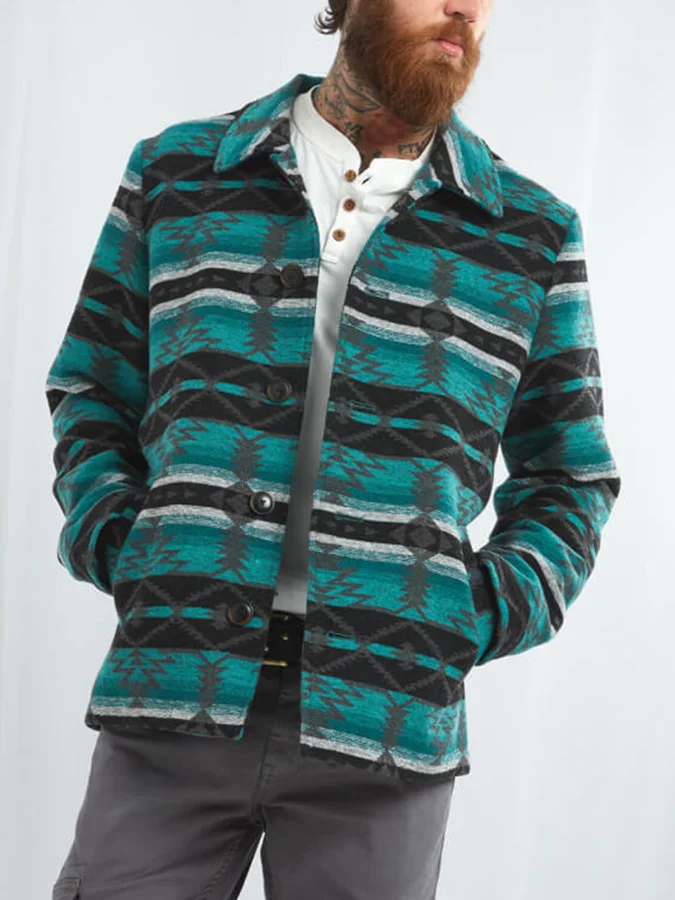Men's Ethnic Button Casual Jacket