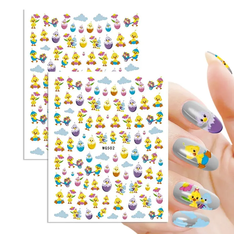 1pc Winter Xmas Nail Sticker 3D Christmas Elk Santa Snowflake Rabbit Cartoon Animal Slider Design Polish Deco Nail Accessories-Nail Inspo