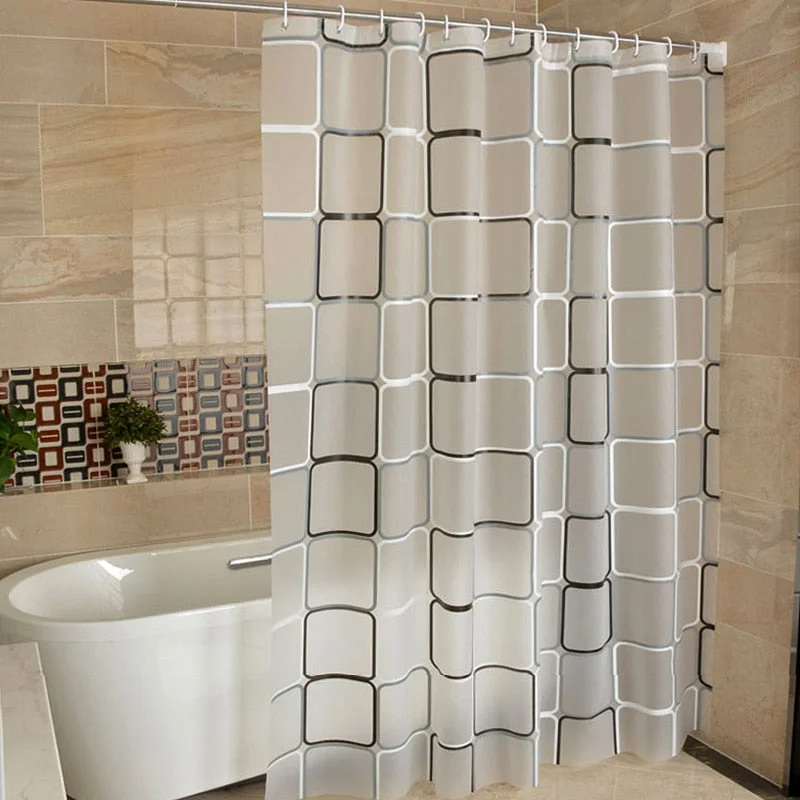 Shower curtain Waterproof shower curtain PEVA material thickened shower curtain anti-mildew Bathroom partition curtain with hook