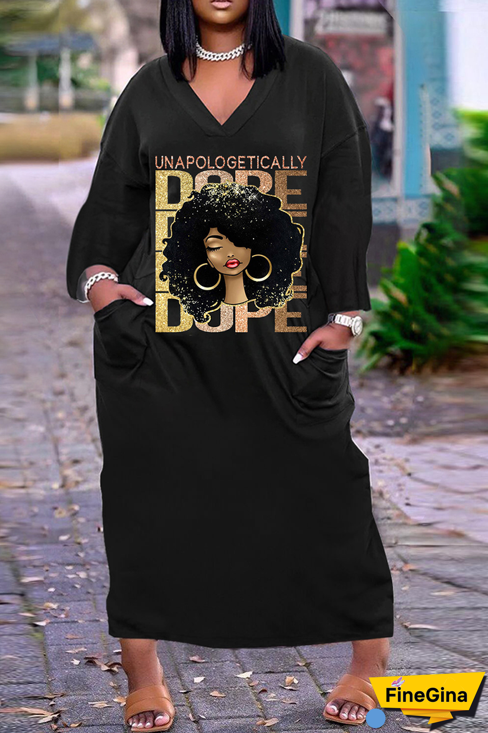 Red White Casual Print Patchwork V Neck Straight Dresses