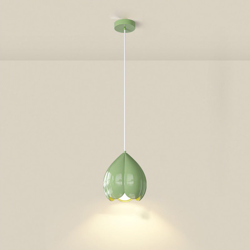 Contemporary Scandinavian Floral Pod Resin 1-Light Pendant Light For Bedroom