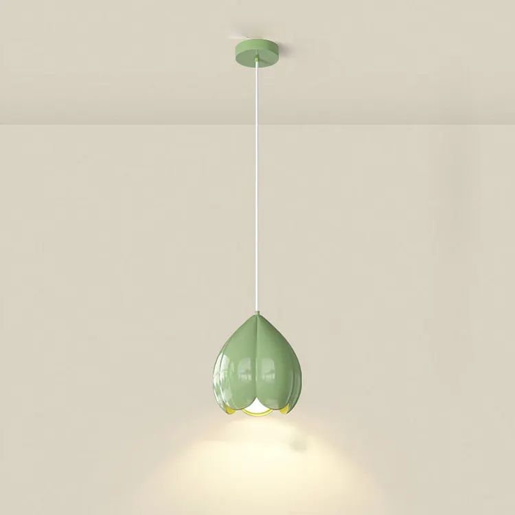 Contemporary Scandinavian Floral Pod Resin 1-Light Pendant Light For Bedroom
