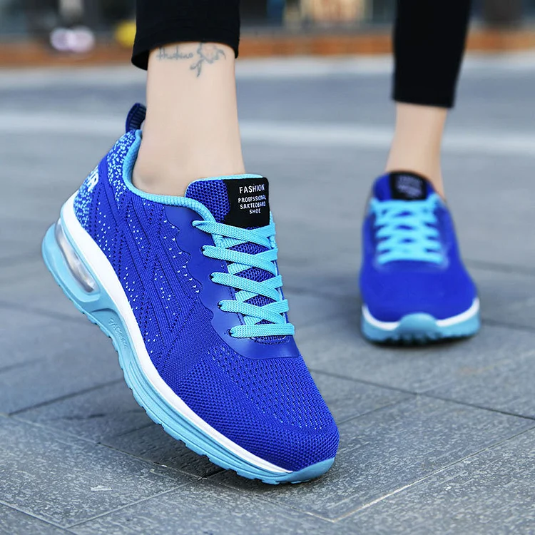 Woman's Flying Fabric Flat Mesh Breathable Sports Shoes