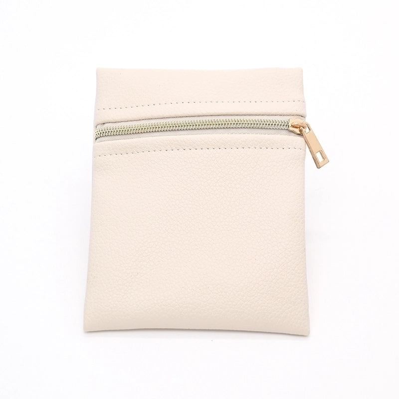 1 Pc/Package PU Leather Casual Handmade Minimalist Indoor Outdoor Daily Square Simple Solid Color Jewelry Packaging Bags