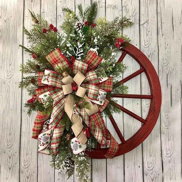 🎄Winter wreath - court wagon wheel