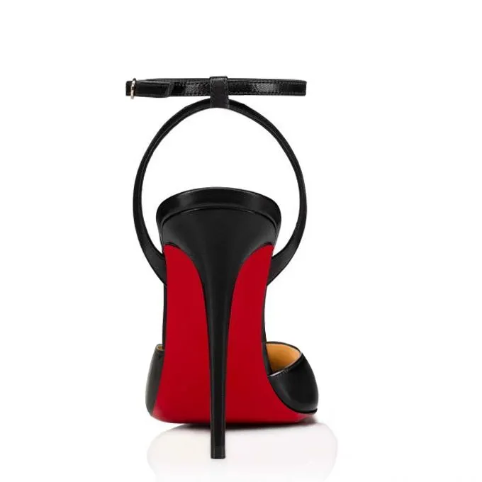 100mm Women&rsquo;s High Heels  Ankle Pointed Toe Strappy Stiletto Dress Party Wedding Slingback Pumps Shoes-vocosishoes