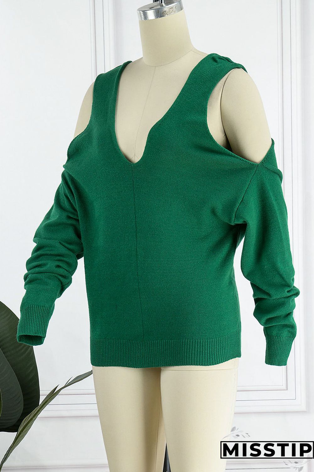 Green Casual Solid Hollowed Out Patchwork Halter Tops