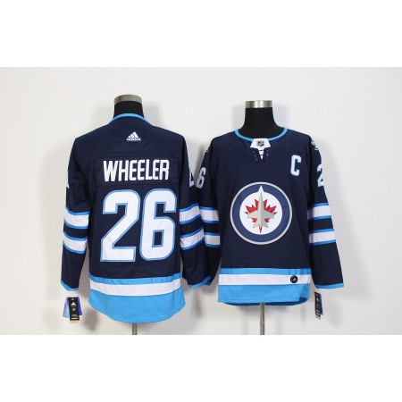 Men's  Winnipeg Jets #26 Blake Wheeler Navy Stitched NHL Jersey