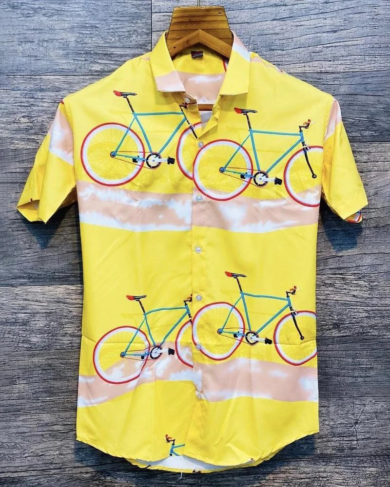 Men Bicycle Pattern Shirts