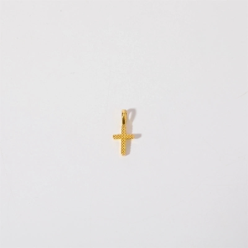 1 Piece Copper Zircon Gold Plated Cross Heart Shape Polished Pendant Chain