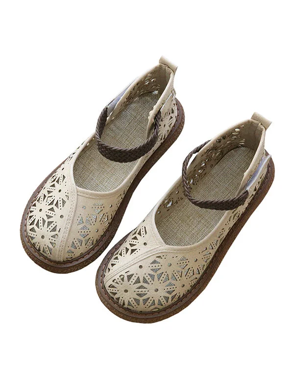 Women's Elegant Retro Wild Boho Platform Leather Walking Sandals Shoes