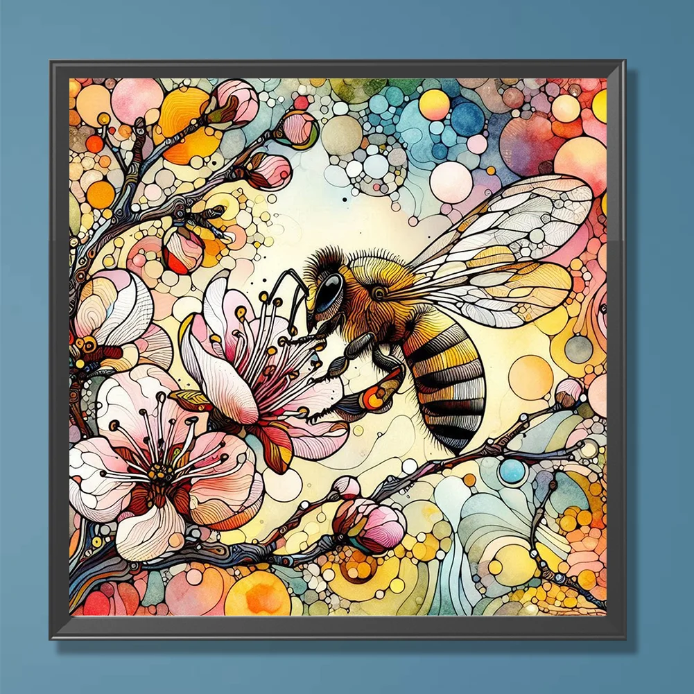 Diamond Painting - Full Round Drill - Flower Bee(Canvas|30*30cm)