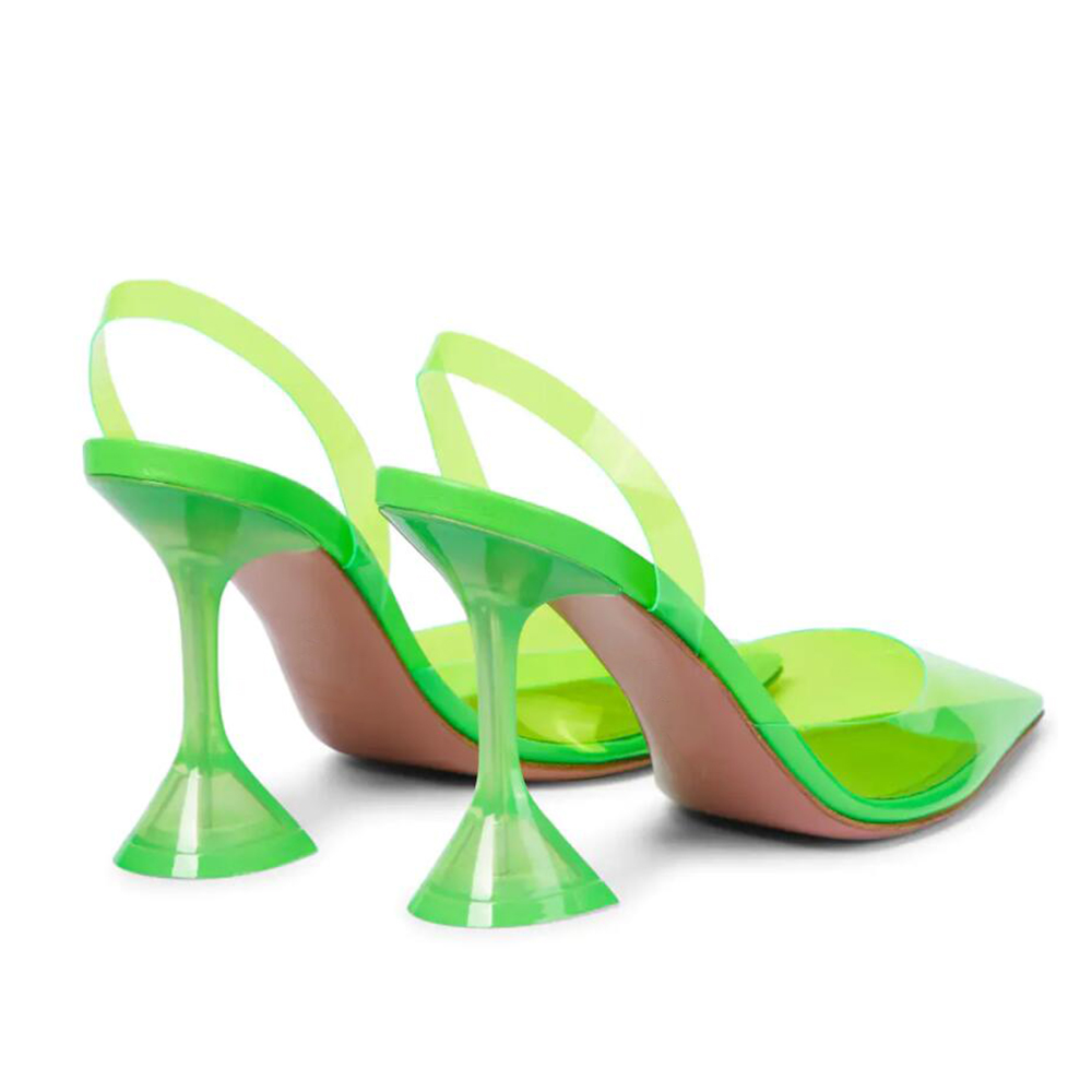 95mm Begum Crystal Slingback Party Wedding Women's Pumps Transparent-vocosishoes