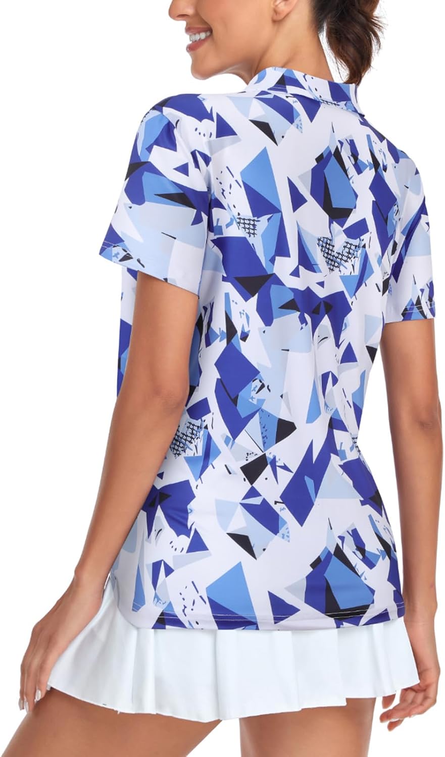 Women's Golf Polo Shirts Short Sleeve Quarter Zip Pullover Moisture Wicking Workout Tops