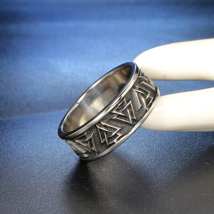 Coutureaura Nordic Vintage Valknut Triangle Knot Ring