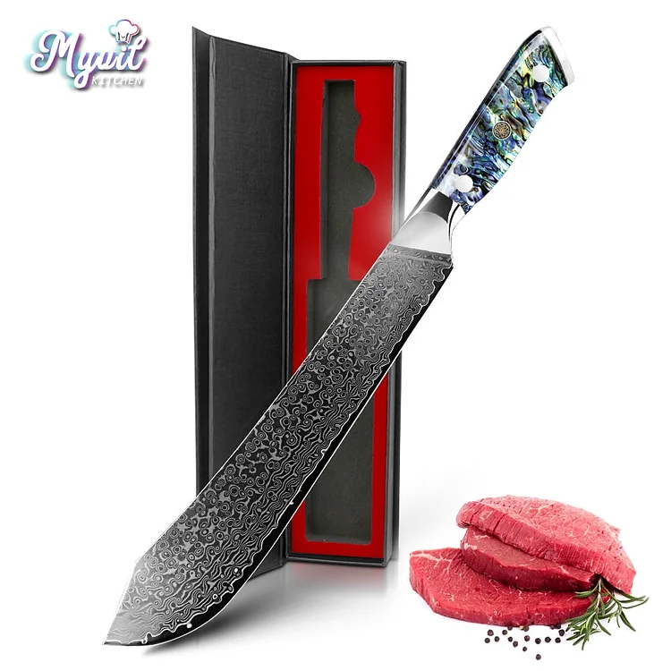 Kitchen knife set VG10 Damascus steel Japanese chef knife Santoku knife 67-layer carving Abalone shell full handle